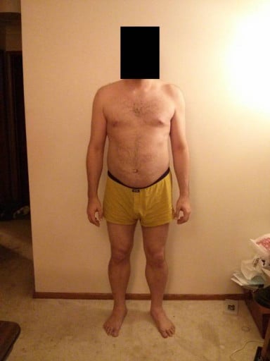 A before and after photo of a 6'2" male showing a snapshot of 247 pounds at a height of 6'2