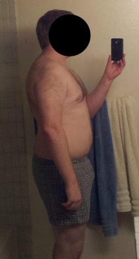 A progress pic of a 6'0" man showing a snapshot of 235 pounds at a height of 6'0