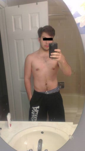 A photo of a 5'10" man showing a fat loss from 185 pounds to 155 pounds. A total loss of 30 pounds.