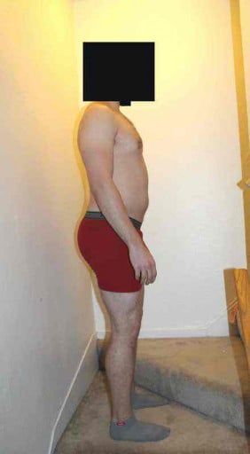 A picture of a 5'9" male showing a snapshot of 184 pounds at a height of 5'9