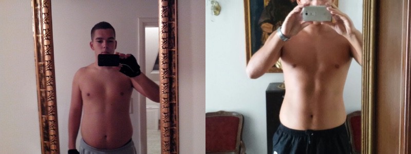 38 lbs Fat Loss Before and After 6 feet 5 Male 265 lbs to 227 lbs