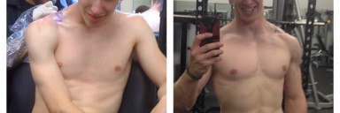 Progress Pics of 30 lbs Muscle Gain 5'7 Male 110 lbs to 140 lbs