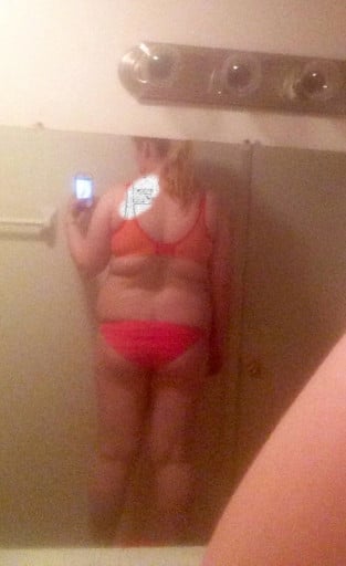 A photo of a 5'9" woman showing a snapshot of 228 pounds at a height of 5'9