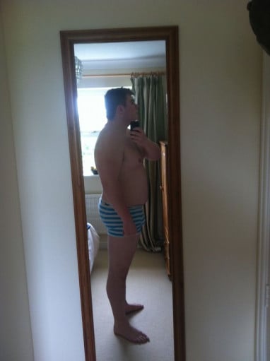 A progress pic of a 6'2" man showing a weight reduction from 277 pounds to 192 pounds. A total loss of 85 pounds.