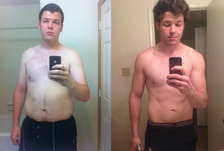 A picture of a 6'2" male showing a weight loss from 225 pounds to 200 pounds. A respectable loss of 25 pounds.