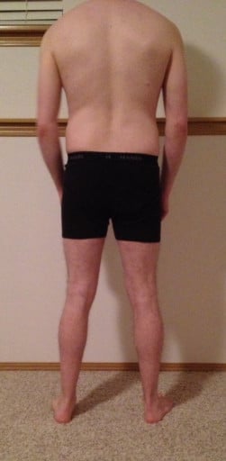 A photo of a 5'7" man showing a snapshot of 140 pounds at a height of 5'7