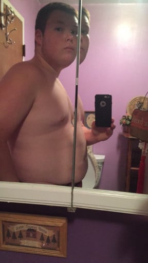 A picture of a 6'0" male showing a weight cut from 250 pounds to 225 pounds. A respectable loss of 25 pounds.