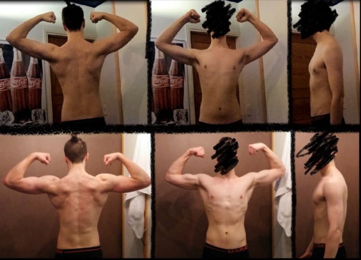 6 feet 5 Male 14 lbs Muscle Gain Before and After 177 lbs to 191 lbs