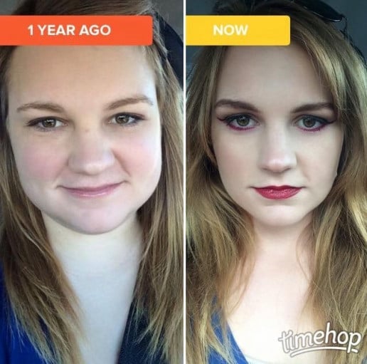 F/23/5'1 (109 = 61 Pounds) [9 Months] I Found an Old Picture in My Timehop and Noticed How Much I've Lost in My Face.