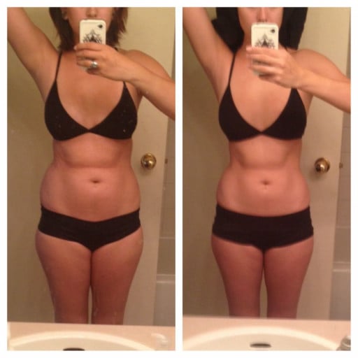 5 feet 10 Female Before and After 18 lbs Weight Loss 155 lbs to 137 lbs