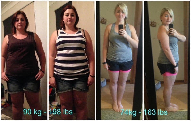 Progress Pics of 35 lbs Weight Loss 5 feet 1 Female 198 lbs to 163 lbs