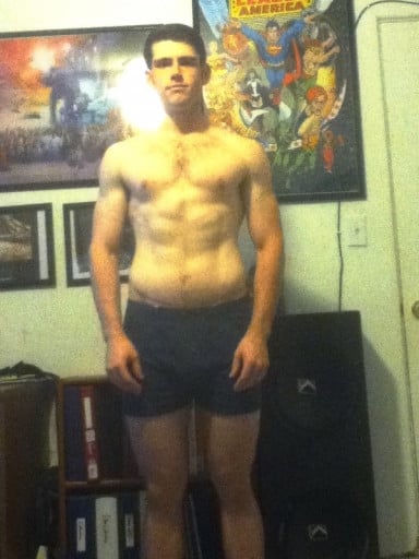 A progress pic of a 5'10" man showing a snapshot of 177 pounds at a height of 5'10
