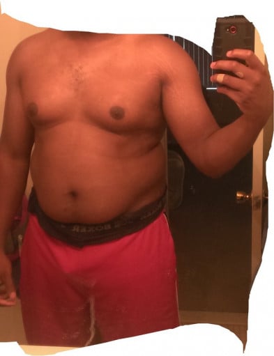 A progress pic of a 6'3" man showing a weight cut from 273 pounds to 233 pounds. A respectable loss of 40 pounds.