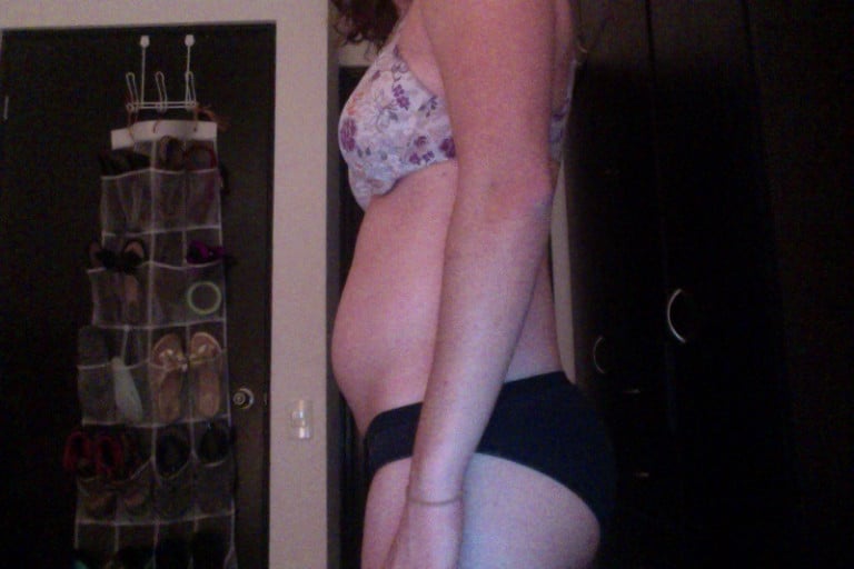 A photo of a 5'4" woman showing a snapshot of 135 pounds at a height of 5'4