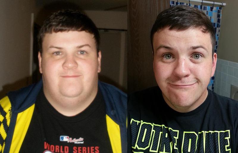 92 lbs Fat Loss Before and After 5 foot 9 Male 333 lbs to 241 lbs