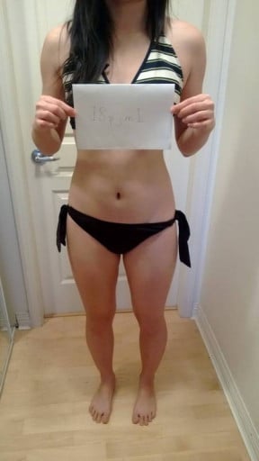 A picture of a 5'5" female showing a snapshot of 127 pounds at a height of 5'5