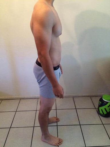 A progress pic of a 5'8" man showing a snapshot of 159 pounds at a height of 5'8