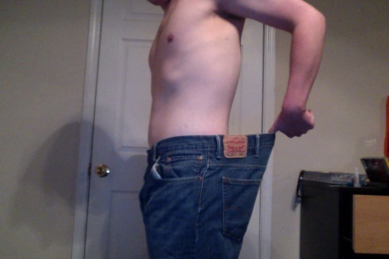 A progress pic of a 5'11" man showing a weight cut from 260 pounds to 175 pounds. A respectable loss of 85 pounds.