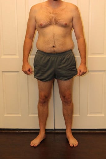 A picture of a 6'4" male showing a snapshot of 248 pounds at a height of 6'4