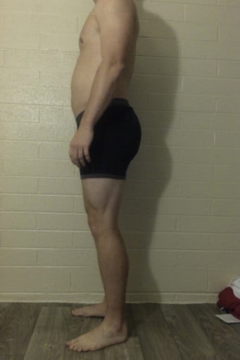 A picture of a 6'3" male showing a snapshot of 217 pounds at a height of 6'3