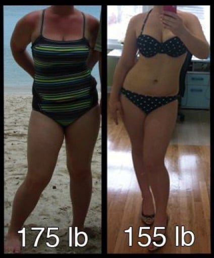 5 Foot 5 Female Before And After 20 Lbs Fat Loss 175 Lbs To 155 Lbs