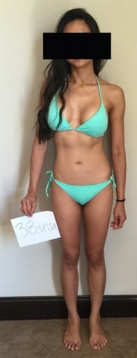 A picture of a 5'6" female showing a snapshot of 107 pounds at a height of 5'6