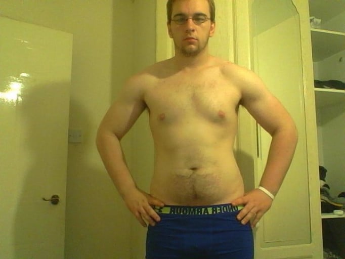 A progress pic of a 6'1" man showing a weight loss from 253 pounds to 213 pounds. A respectable loss of 40 pounds.