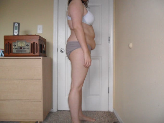 A photo of a 5'7" woman showing a snapshot of 186 pounds at a height of 5'7