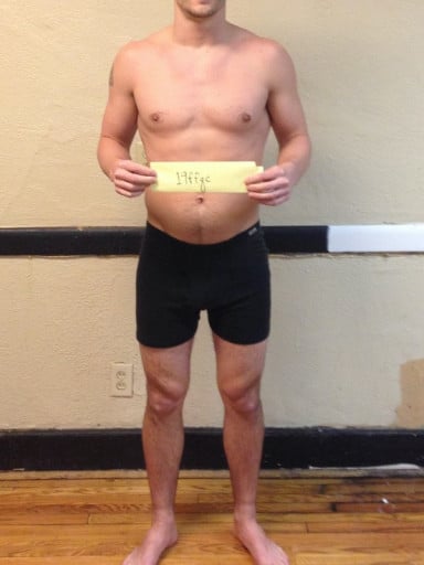 A photo of a 6'0" man showing a snapshot of 182 pounds at a height of 6'0