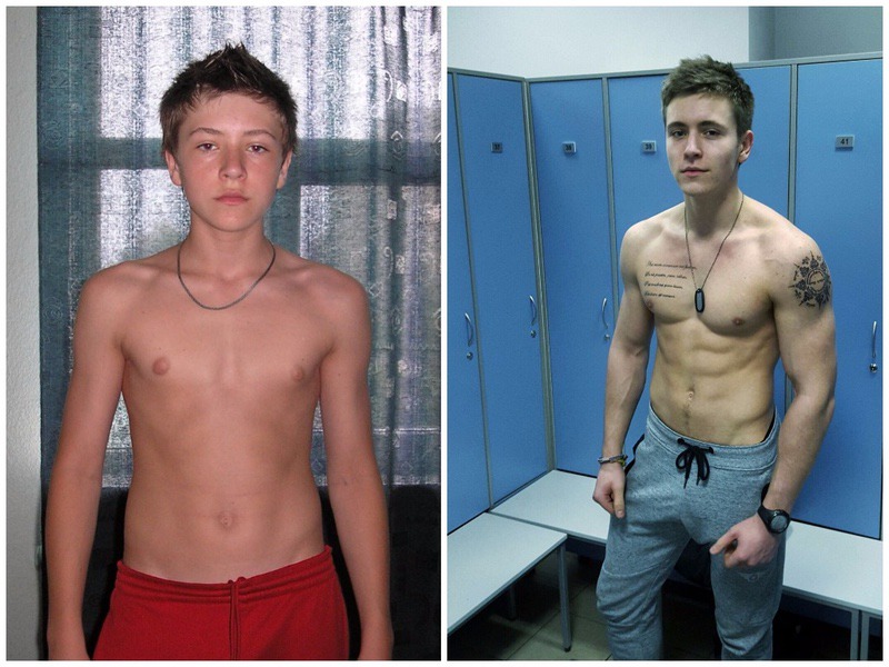 Progress Pics of 64 lbs Muscle Gain 6 foot Male 121 lbs to 185 lbs