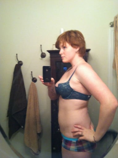 A photo of a 5'10" woman showing a snapshot of 185 pounds at a height of 5'10