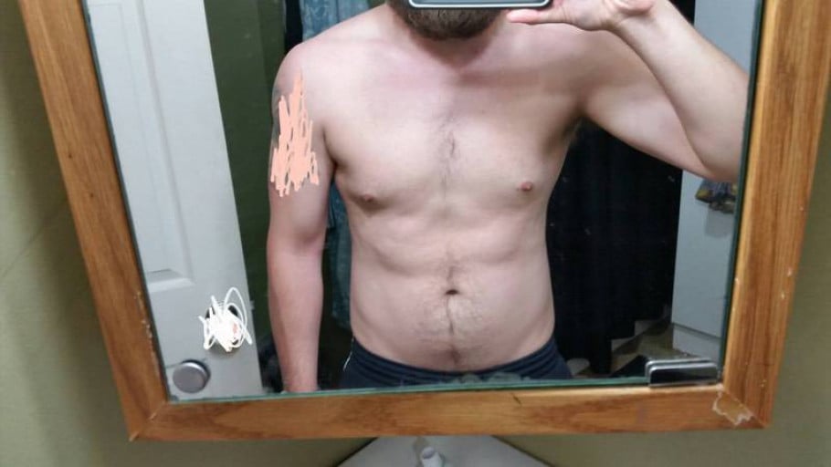 A progress pic of a 5'6" man showing a snapshot of 163 pounds at a height of 5'6