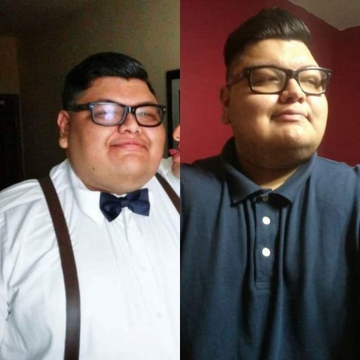 A progress pic of a person at 414 lbs