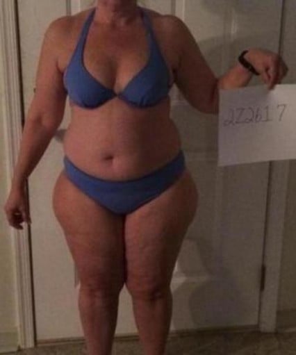A picture of a 5'2" female showing a snapshot of 168 pounds at a height of 5'2