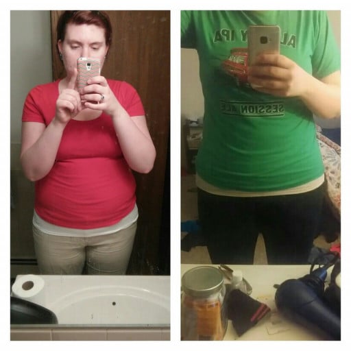 24 lbs Weight Loss Before and After 5 foot 11 Female 250 lbs to 226 lbs
