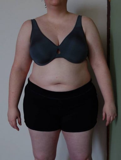 A picture of a 5'2" female showing a snapshot of 205 pounds at a height of 5'2