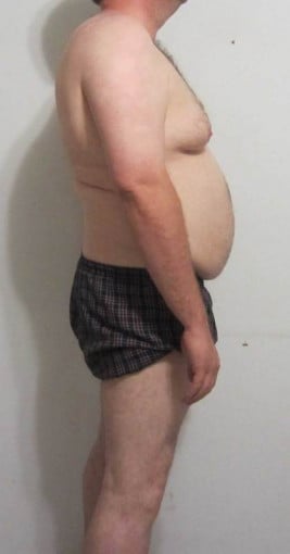 A progress pic of a 6'5" man showing a snapshot of 280 pounds at a height of 6'5