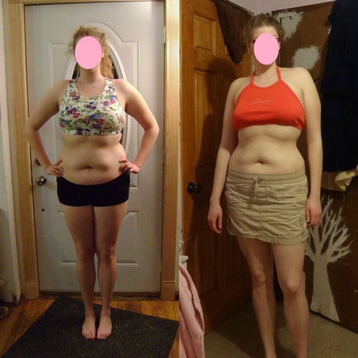 A progress pic of a 6'1" woman showing a fat loss from 217 pounds to 188 pounds. A respectable loss of 29 pounds.
