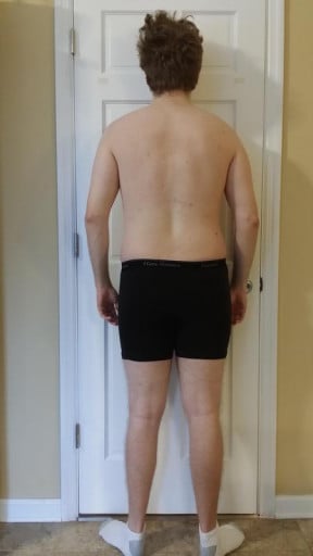 A before and after photo of a 6'0" male showing a snapshot of 200 pounds at a height of 6'0