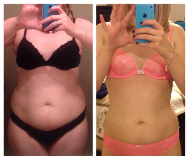 5 foot Female 57 lbs Weight Loss Before and After 190 lbs to 133 lbs