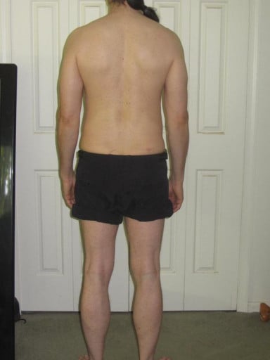 A picture of a 5'10" male showing a snapshot of 169 pounds at a height of 5'10