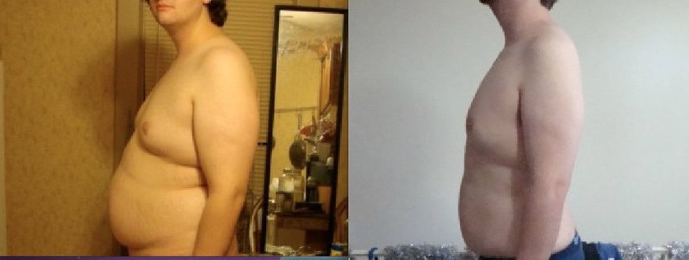 41 lbs Weight Loss Before and After 6 foot 4 Male 304 lbs to 263 lbs