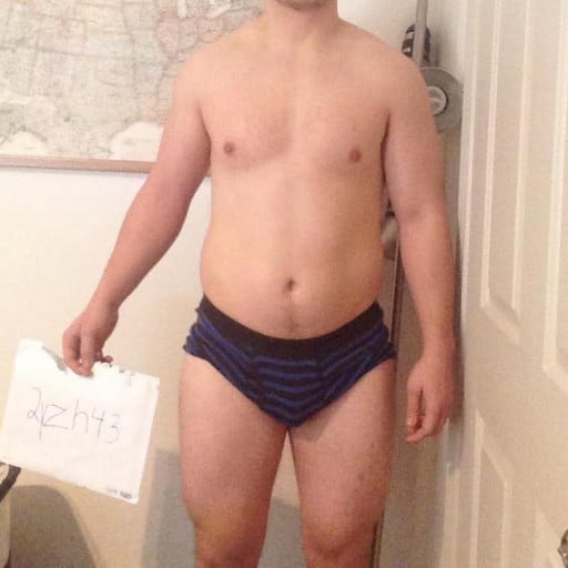 A picture of a 5'11" male showing a snapshot of 210 pounds at a height of 5'11