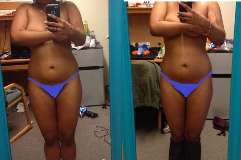 F/19/5'5" [164 > 159 = 5 lbs] 1 month (NSFW) Was getting frustrated with my slow progress