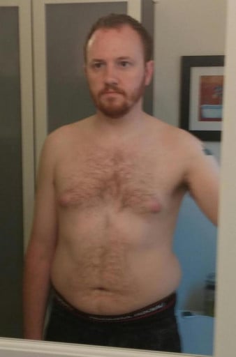 A progress pic of a 6'1" man showing a weight loss from 235 pounds to 175 pounds. A respectable loss of 60 pounds.