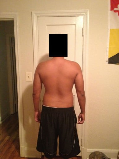 A photo of a 5'10" man showing a snapshot of 195 pounds at a height of 5'10