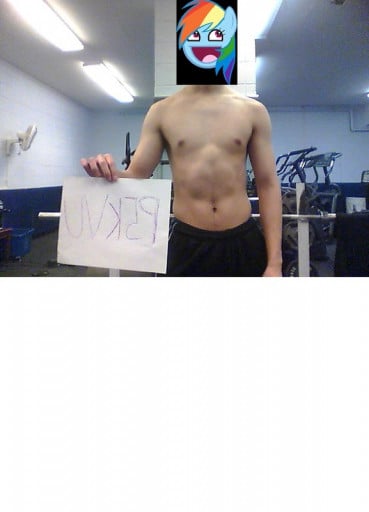 A picture of a 5'8" male showing a snapshot of 135 pounds at a height of 5'8