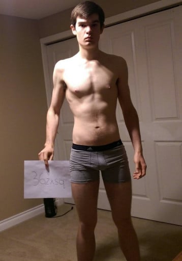 A before and after photo of a 6'2" male showing a snapshot of 162 pounds at a height of 6'2