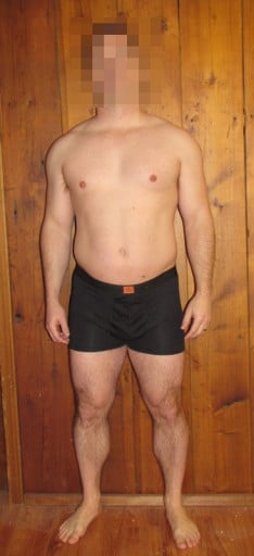 A picture of a 5'7" male showing a snapshot of 192 pounds at a height of 5'7