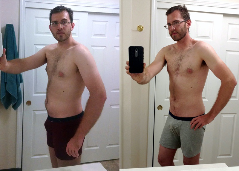 25 lbs Fat Loss Before and After 6 feet 4 Male 210 lbs to 185 lbs
